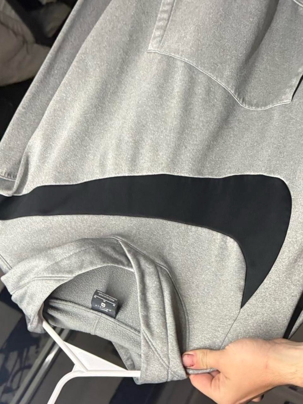 Nike Light Grey Hoodie with Black Swoosh